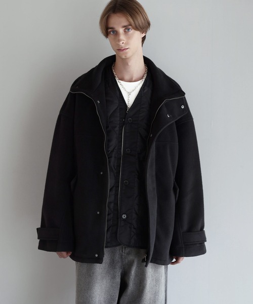ウールミックスオーバーサイズショートモッズブルゾン（ブルゾン