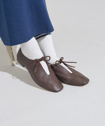 SOFI（ソフィー）の「SOFI/ソフィー リボン フラットレザーシューズ/ 紐付き バレエシューズ（バレエシューズ）」