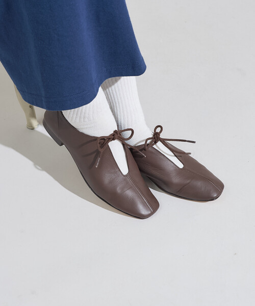 FREAK'S STORE（フリークスストア）の「SOFI/ソフィー リボン フラットレザーシューズ/ 紐付き バレエシューズ（バレエシューズ・レディース・ブラック/ブラウン/シルバー・38/36/37）」の4枚目の写真