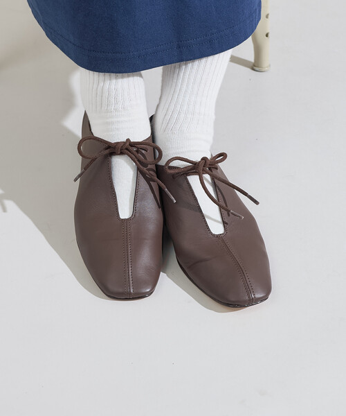 FREAK'S STORE（フリークスストア）の「SOFI/ソフィー リボン フラットレザーシューズ/ 紐付き バレエシューズ（バレエシューズ・レディース・ブラック/ブラウン/シルバー・38/36/37）」の5枚目の写真