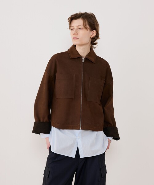 GALERIE VIE（ギャルリー ヴィー）の「プライムヌバック 2ポケットブルゾン（ブルゾン・レディース・ブラウン・FREE）」の3枚目の写真