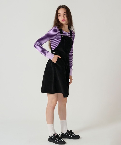 TINA：JOJUN（ティーナジョジュン）の「細コーデュロイ サロペスカート TINA：JOJUN（ジャンパースカート・レディース・ブラック/ボルドー・M）」の12枚目の写真
