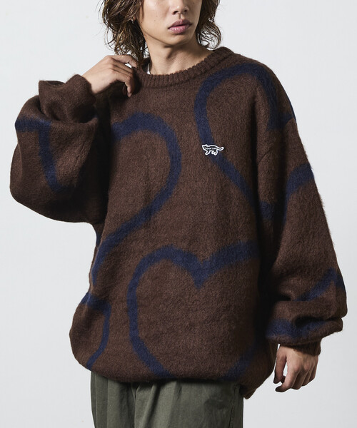 FREAK'S STORE(フリークスストア)の「限定展開 CHOW DOWN/チャウダウン リラックスフィット ジャカード クルーネック モヘアタッチ シャギーニット / ハートモチーフ(ニット/セーター・メンズ・ブラック/ブラウン/チャコールグレー・MEDIUM/SMALL/LARGE)」の18枚目の写真