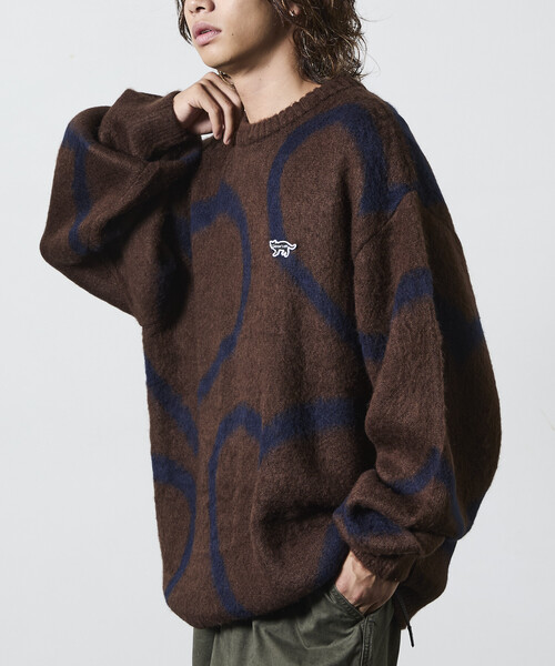 FREAK'S STORE(フリークスストア)の「限定展開 CHOW DOWN/チャウダウン リラックスフィット ジャカード クルーネック モヘアタッチ シャギーニット / ハートモチーフ(ニット/セーター・メンズ・ブラック/ブラウン/チャコールグレー・MEDIUM/SMALL/LARGE)」の21枚目の写真