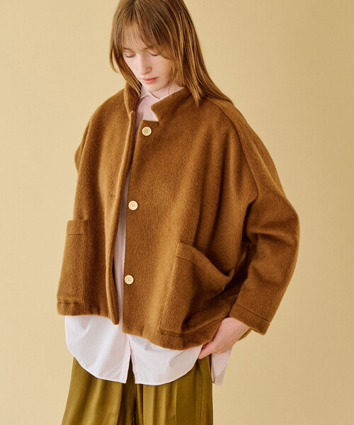 GALLEGO DESPORTES（ギャレゴデスポート）の「GALLEGO DESPORTES | スタンドカラー ウールジャケット SOLID WOMEN（その他アウター・レディース・キャメル・S）」の15枚目の写真