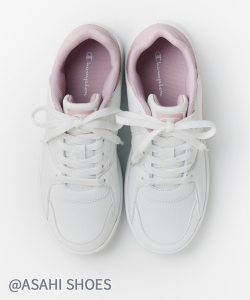 ASAHI SHOES(アサヒシューズ)の「Champion/チャンピオン スニーカー(CPN GB S11852)(スニーカー・レディース・ホワイト×ピンク・22.5cm/23.0cm/23.5cm/24.0cm/24.5cm/25.0cm)」の3枚目の写真
