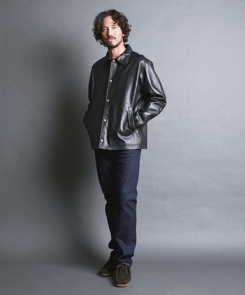 ！即完品　LAMB LEATHER COACH JKT レザーコーチジャケット LAMB LEATHER COACH JKT:ラムレザー コーチジャケット（ライダース