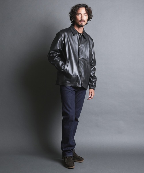 LAMB LEATHER COACH JKT:ラムレザー コーチジャケット（ライダース