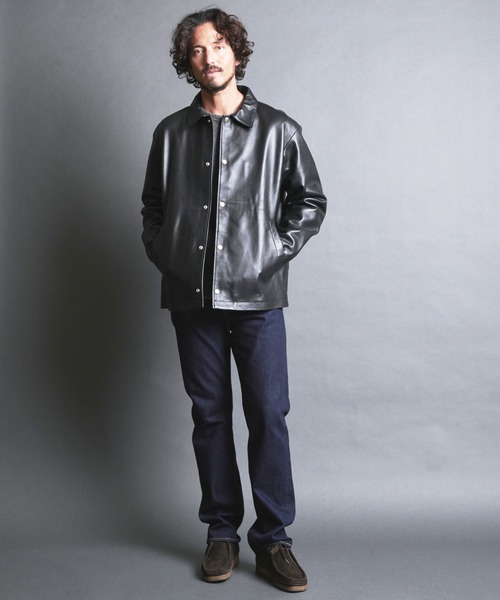 LAMB LEATHER COACH JKT:ラムレザー コーチジャケット（ライダース