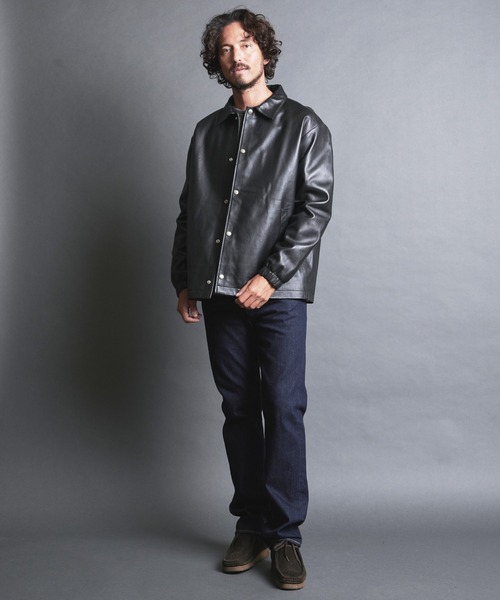 LAMB LEATHER COACH JKT:ラムレザー コーチジャケット（ライダース