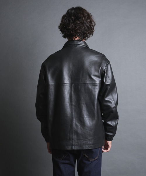 LAMB LEATHER COACH JKT:ラムレザー コーチジャケット（ライダース