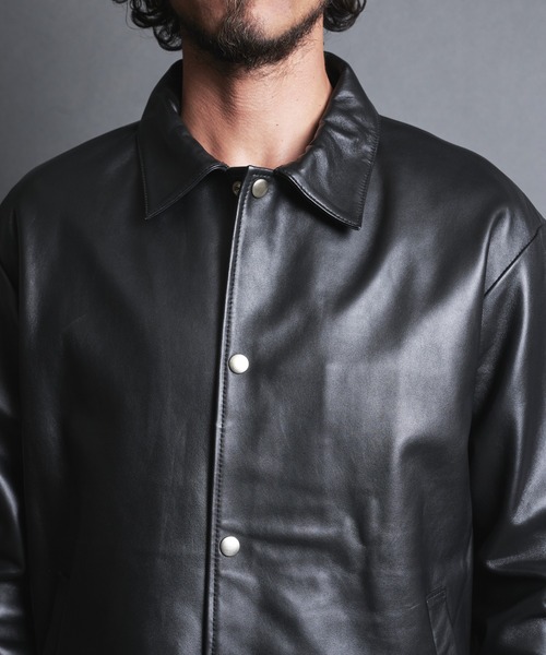 LAMB LEATHER COACH JKT:ラムレザー コーチジャケット（ライダース