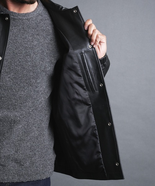 LAMB LEATHER COACH JKT:ラムレザー コーチジャケット（ライダース