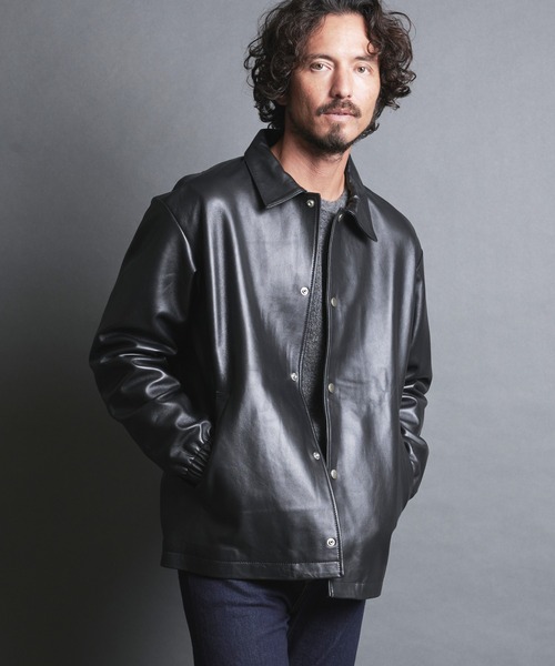 LAMB LEATHER COACH JKT:ラムレザー コーチジャケット（ライダース