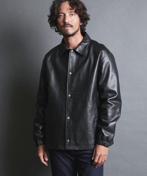 LAMB LEATHER COACH JKT:ラムレザー コーチジャケット（ライダース