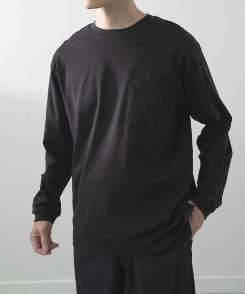 ITEMS URBANRESEARCH(アイテムズ アーバンリサーチ)の「Fine Cotton クルーネック カットソー(Tシャツ/カットソー・メンズ・ホワイト/ブラック・LARGE/MEDIUM)」の1枚目の写真