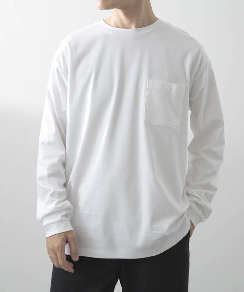 ITEMS URBANRESEARCH(アイテムズ アーバンリサーチ)の「Fine Cotton クルーネック カットソー(Tシャツ/カットソー・メンズ・ホワイト/ブラック・LARGE/MEDIUM)」の4枚目の写真