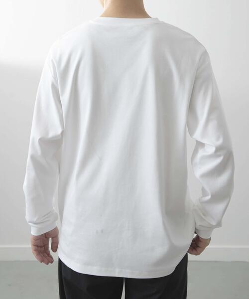 ITEMS URBANRESEARCH(アイテムズ アーバンリサーチ)の「Fine Cotton クルーネック カットソー(Tシャツ/カットソー・メンズ・ホワイト/ブラック・LARGE/MEDIUM)」の6枚目の写真