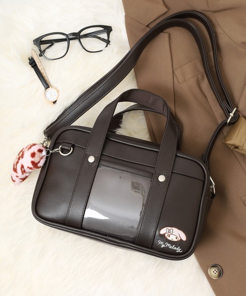 sanrio（サンリオ）の「RBｻﾝﾘｵ合皮ﾏｲﾒﾛｽｸﾊﾞ風ｼｯﾎﾟ付2WAYSD（ショルダーバッグ・キッズ・ブラック/ブラウン・FREE）」の2枚目の写真