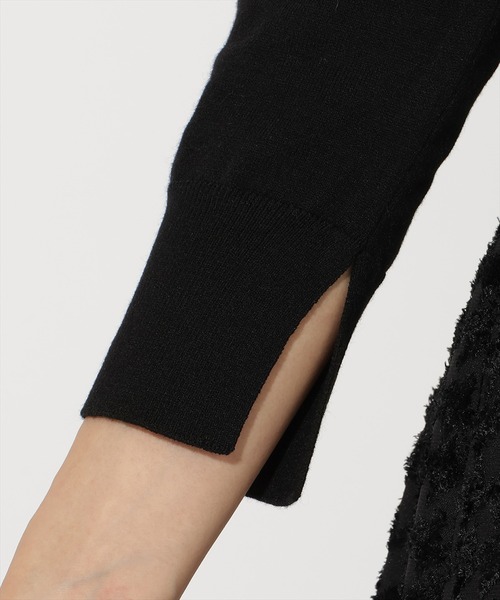 AND COUTURE(アンドクチュール)の「刺繍クルーネックカーディガン(カーディガン/ボレロ・レディース・キャメル/ボルドー/グレー/ブラック・FREE)」の8枚目の写真