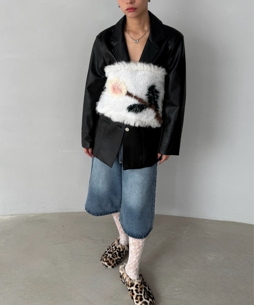 SANSeLF（サンセルフ）の「【SANSeLF】 デニムワイドハーフパンツ レイヤードウエスト ストリートユース ユニセックス saw25a048（デニムパンツ・レディース・ブルー・FREE）」の10枚目の写真