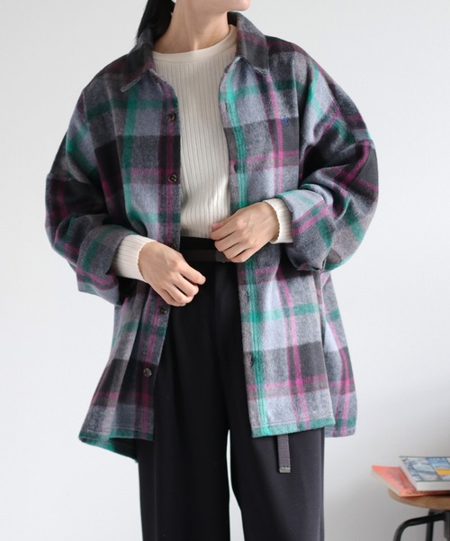 【 BEVERLY HILLS POLO CLUB】シャギーチェックシャツ BEVERLY HILLS POLO CLUB】シャギーチェックシャツジャケット