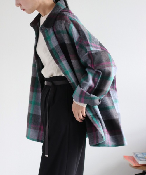 【 BEVERLY HILLS POLO CLUB】シャギーチェックシャツ BEVERLY HILLS POLO CLUB】シャギーチェックシャツジャケット（シャツ