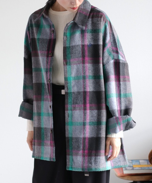 BEVERLY HILLS POLO CLUB】シャギーチェックシャツジャケット（シャツ