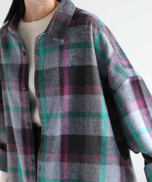 BEVERLY HILLS POLO CLUB】シャギーチェックシャツジャケット（シャツ