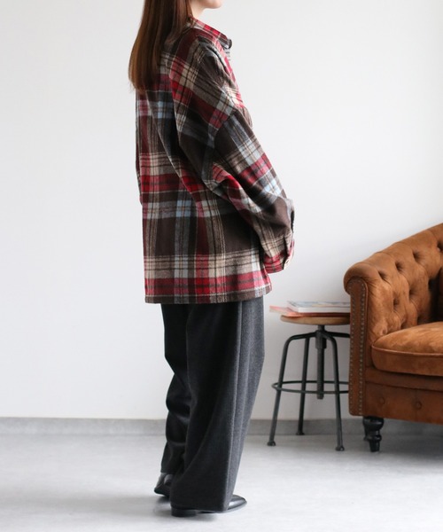 BEVERLY HILLS POLO CLUB】シャギーチェックシャツジャケット（シャツ