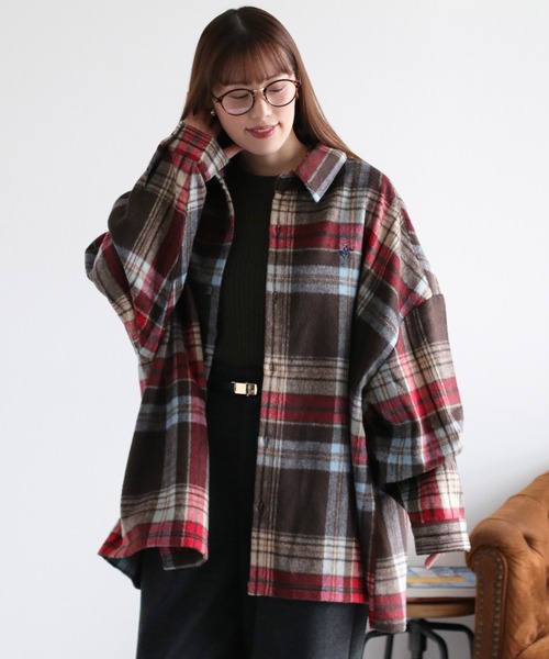 BEVERLY HILLS POLO CLUB】シャギーチェックシャツジャケット（シャツ