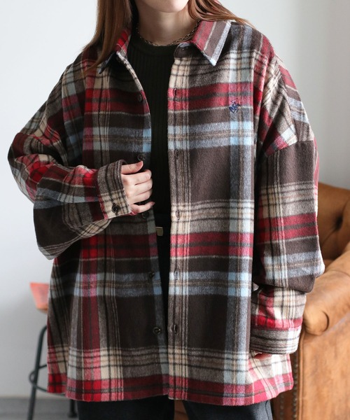 BEVERLY HILLS POLO CLUB】シャギーチェックシャツジャケット（シャツ