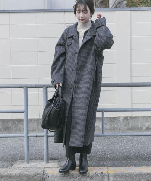 美品✨アーバンリサーチロッソ　23AW 尾州ウール　　ピーコート 薄グレー セール】尾州ウールスタンドカラーコート（その他アウター）｜ITEMS
