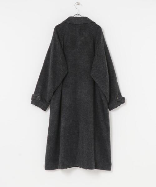 ITEMS URBANRESEARCH（アイテムズ アーバンリサーチ）の「尾州ウールスタンドカラーコート（その他アウター・レディース・チェック/ベージュ系その他/ブラック・FREE）」の22枚目の写真