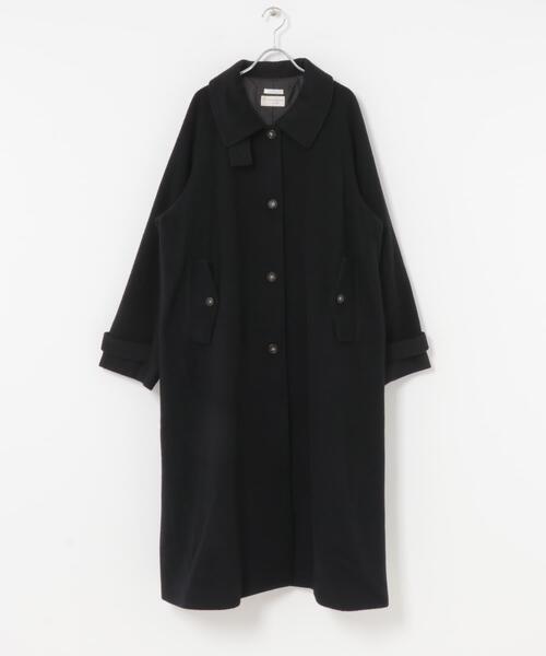 ITEMS URBANRESEARCH（アイテムズ アーバンリサーチ）の「尾州ウールスタンドカラーコート（その他アウター・レディース・チェック/ベージュ系その他/ブラック・FREE）」の7枚目の写真