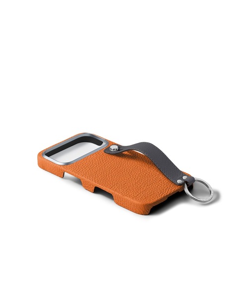 新品ボナベンチュラiPhone17Proバックカバーケース シュリンク　オレンジ iPhone 17 Pro Max)ハンドル付き バックカバーケース シュリンクレザー