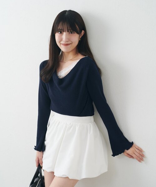 mline（エムライン）の「[mline]バルーンスカート（スカート・レディース・ベージュ/オフホワイト/ブラック・1/2）」の6枚目の写真