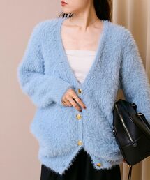 《WEB限定アイテム》フェザーヤーンラメニットカーディガン