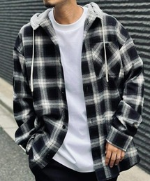 チェック フード付き ネルシャツ」に該当するシャツ/ブラウス