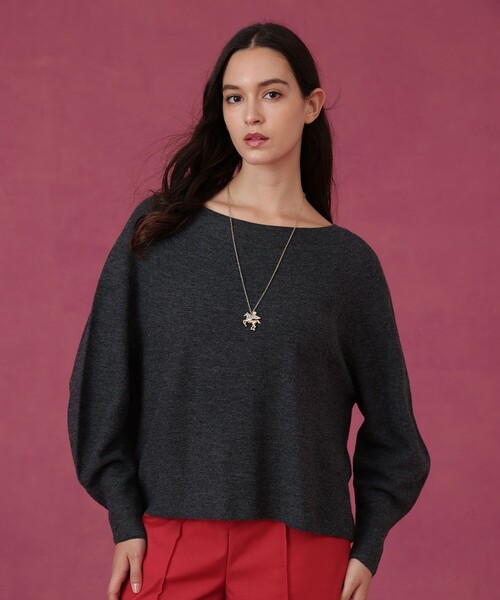 ANAYI（アナイ）の「エアーウールガーター プルオーバー（ニット/セーター・レディース・ブルー/オフホワイト/ピンク/ブラウン/ブラック/チャコールグレー・36/38）」の4枚目の写真