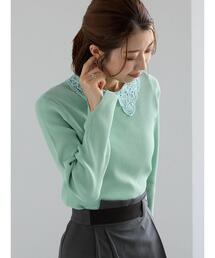 Te chichi | ケミカルレースカラーリブニット(ニット/セーター)