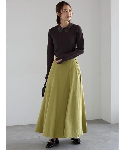 Te chichi（テチチ）の「ケミカルレースカラーリブニット（ニット/セーター・レディース・ネイビー/チャコールグレー/グリーン・F）」の7枚目の写真