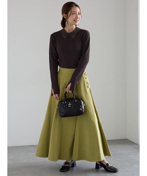 Te chichi（テチチ）の「ケミカルレースカラーリブニット（ニット/セーター・レディース・ネイビー/チャコールグレー/グリーン・F）」の8枚目の写真