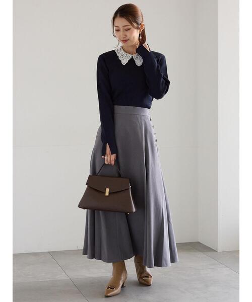 Te chichi（テチチ）の「ケミカルレースカラーリブニット（ニット/セーター・レディース・ネイビー/チャコールグレー/グリーン・F）」の10枚目の写真