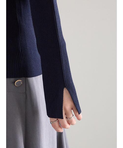 Te chichi（テチチ）の「ケミカルレースカラーリブニット（ニット/セーター・レディース・ネイビー/チャコールグレー/グリーン・F）」の17枚目の写真