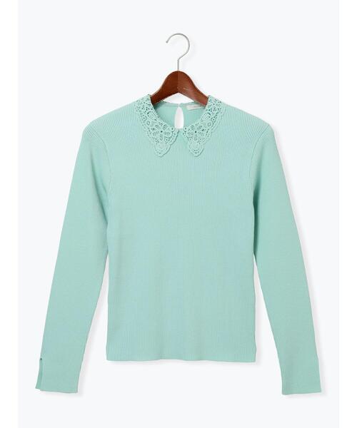 Te chichi（テチチ）の「ケミカルレースカラーリブニット（ニット/セーター・レディース・ネイビー/チャコールグレー/グリーン・F）」の20枚目の写真