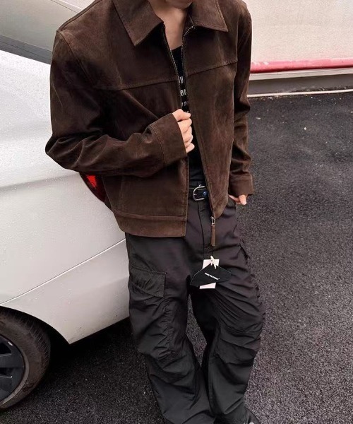 セール】スエードタッチショートジャケット（ブルゾン）｜FreeZone