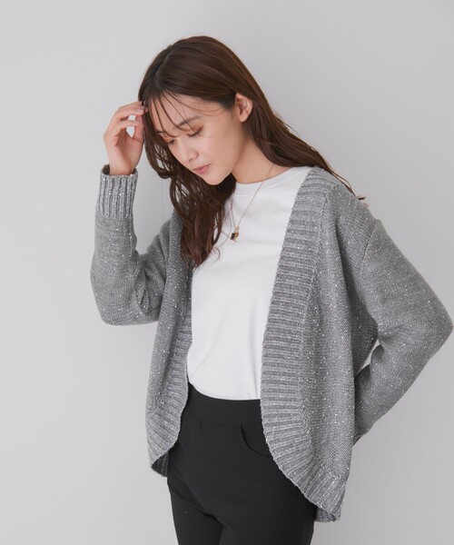 Jayro（ジャイロ）の「前開きニットカーディガン（カーディガン/ボレロ・レディース・グレー/ベージュ/ブラック・M）」の12枚目の写真