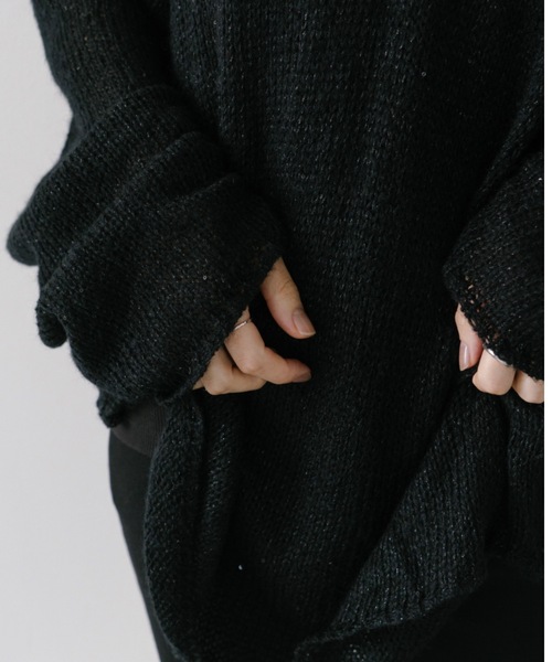 DRWCYS（ドロシーズ）の「スパンコールルーズニット（ニット/セーター・レディース・ブラック/ホワイト・FREE）」の4枚目の写真