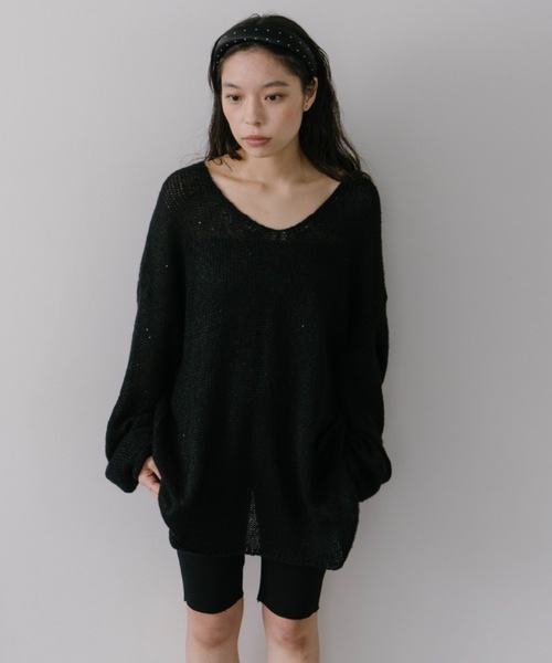 DRWCYS（ドロシーズ）の「スパンコールルーズニット（ニット/セーター・レディース・ブラック/ホワイト・FREE）」の14枚目の写真